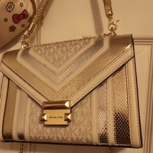 Michael Kors Gold and Cream Women's Bag